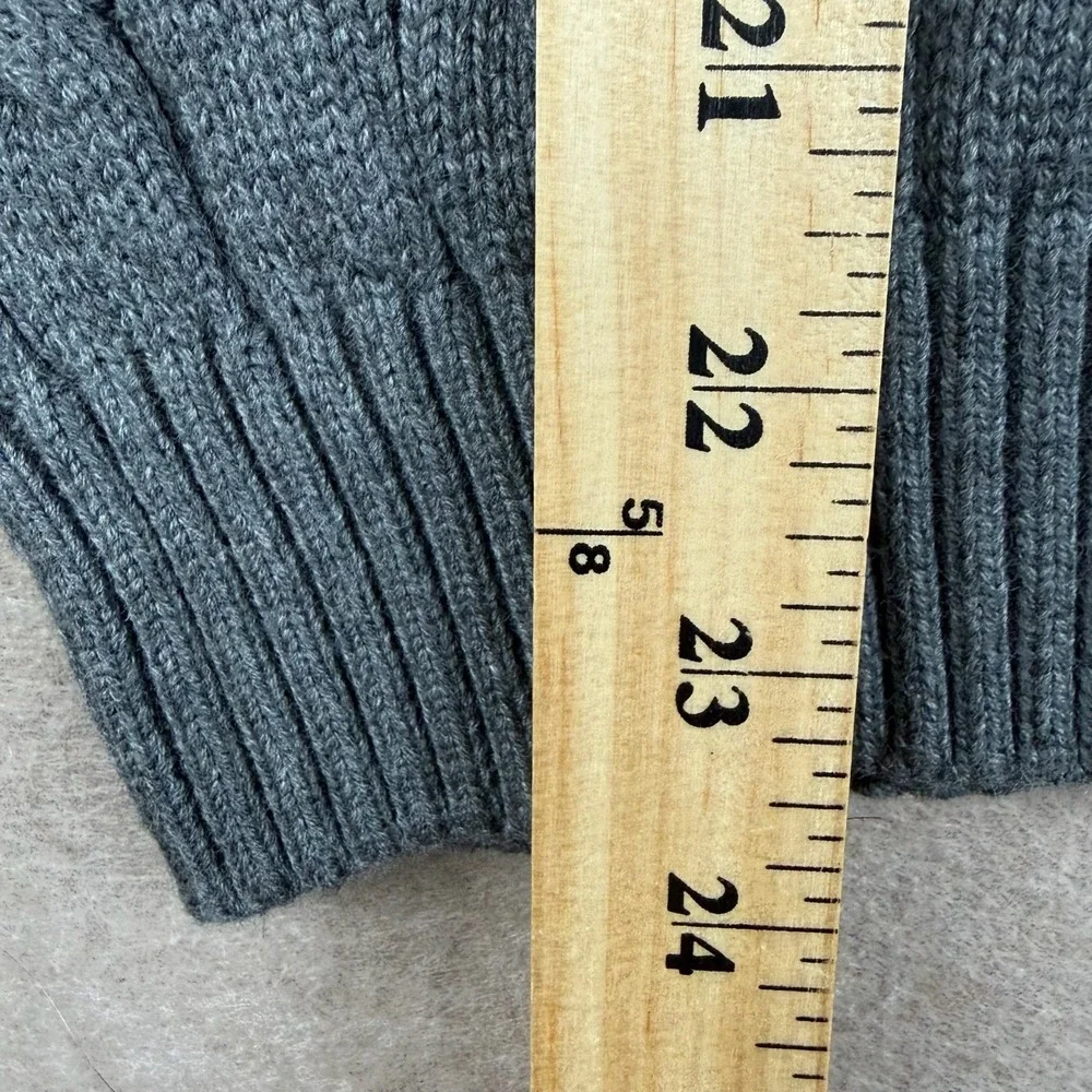 Polo Ralph Lauren Sweater Mens Small Custom‎ Slim Fit Gray Cable Knit 1/4 Zip